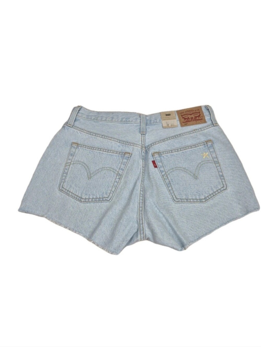 Levi's 501  Women's Jean Shorts Original Size 29 High Rise Embroidered Blue 29 - Picture 2 of 10